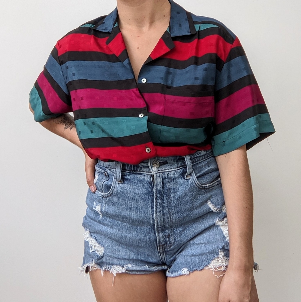 🖤 Vintage Color Stripes Shirt